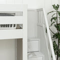 TROIKA XL WS : Corner Loft Bunk Twin XL High Corner Loft Bunk with Angled Ladder and Stairs on Right, Slat, White