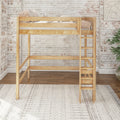Uber JibJab NS : Loft Bed Twin Uber High Loft Bed with Straight Ladder on Front, Natural Birch Slats