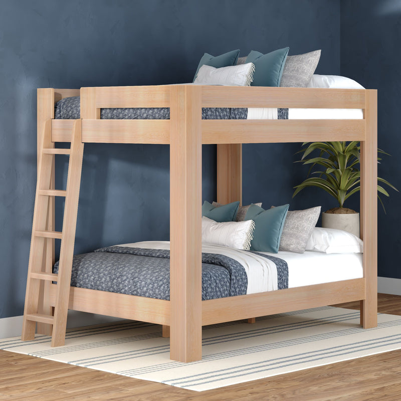 WS38501572-301 : Bunk Bed Pacific Queen/Queen Bunk w/ Ladder on End, Embossed Natural