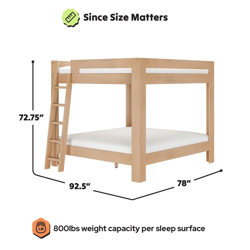 WS38501672-301 : Bunk Bed Pacific King/King Bunk w/ Ladder on End, Embossed Natural