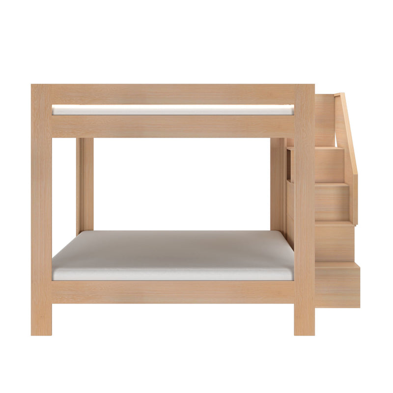 WS38501673-301 : Bunk Bed Pacific King/King Bunk w/ Staircase, Embossed Natural