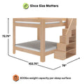 WS38501673-301 : Bunk Bed Pacific King/King Bunk w/ Staircase, Embossed Natural