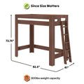 WS38502643-303 : Loft Bed Pacific Twin XL Loft Bed, Ladder on End, Embossed Brown