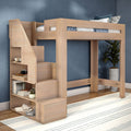 WS38502644-301 : Loft Bed Pacific Twin XL Loft Bed with Staircase, Embossed Natural