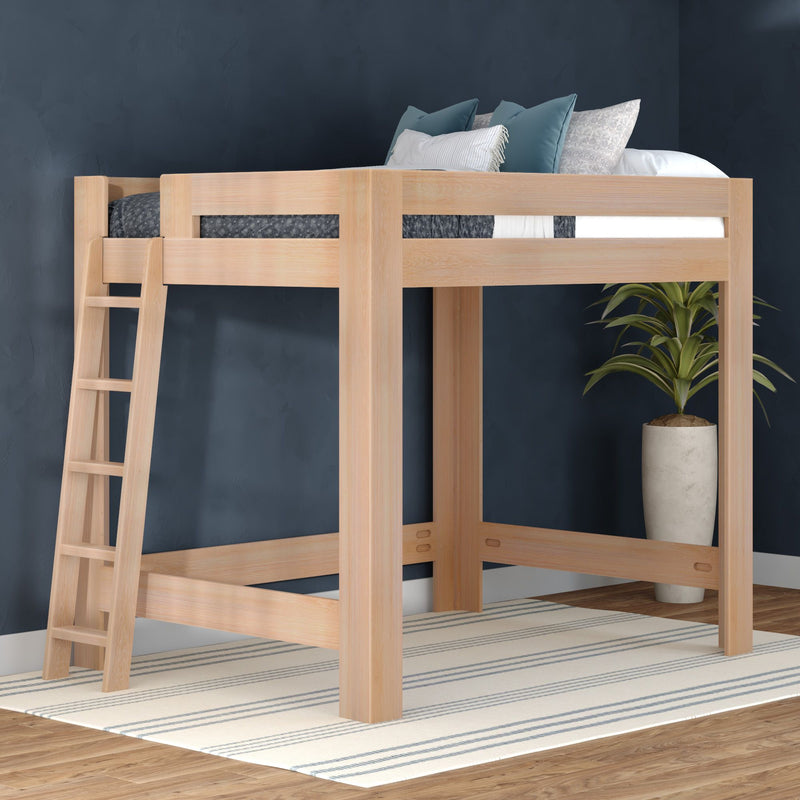 WS38502645-301 : Loft Bed Pacific Queen Loft Bed, Ladder on End, Embossed Natural