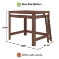 WS38502645-303 : Loft Bed Pacific Queen Loft Bed, Ladder on End, Embossed Brown