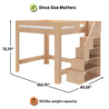 WS38502646-301 : Loft Bed Pacific Queen Loft Bed with Staircase, Embossed Natural