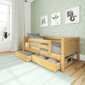 YEAH UU NP : Toddler Bed Twin Toddler Bed with Underbed Dresser, Panel, Natural