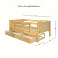 YEAH UU NP : Toddler Bed Twin Toddler Bed with Underbed Dresser, Panel, Natural