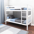 177201-002 : Bunk Beds Twin over Twin Slat Bunk w/ Straight Ladder incl. Slat Rolls, White