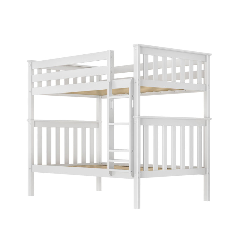 177201-002 : Bunk Beds Twin over Twin Slat Bunk w/ Straight Ladder incl. Slat Rolls, White