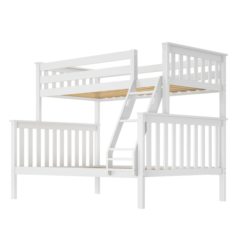 177231-002 : Bunk Beds Twin over Full Slat Bunk w/ Angle Ladder incl. Slat Rolls, White