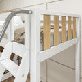 TRINITARIAN XL MWS : Multiple Bunk Beds Modern Twin XL over Queen + Twin XL High Corner Loft Bunk with Angled Ladders