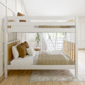 TRINITARIAN XL MWS : Multiple Bunk Beds Modern Twin XL over Queen + Twin XL High Corner Loft Bunk with Angled Ladders