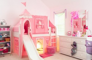pink-princess-castle-bed-with-slide-and-tower 